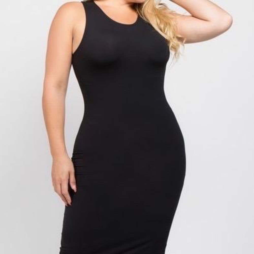 Midi Bodycon Dress - Black